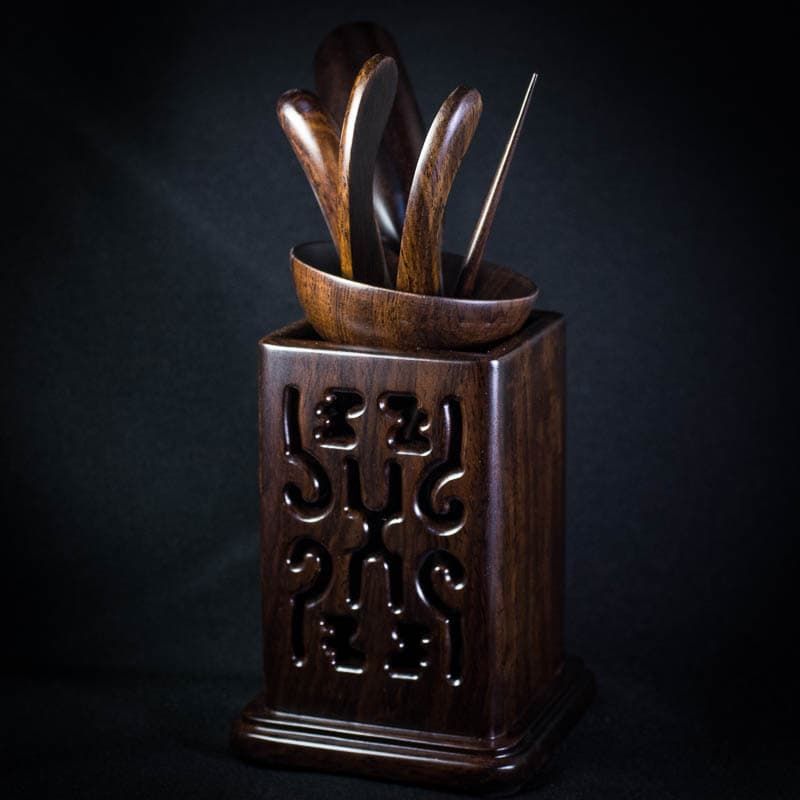 Инструменты для чайной церемонии (тёмный бамбук)