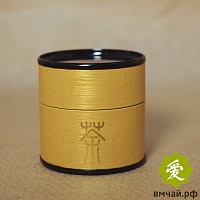 Банка картонная с иероглифом "Чай" 25 гр. Желтая
