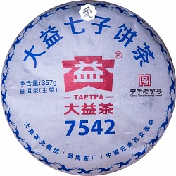 Чай Шэн Пуэр, Даи 7542, 2018 г. 357 гр. - 2